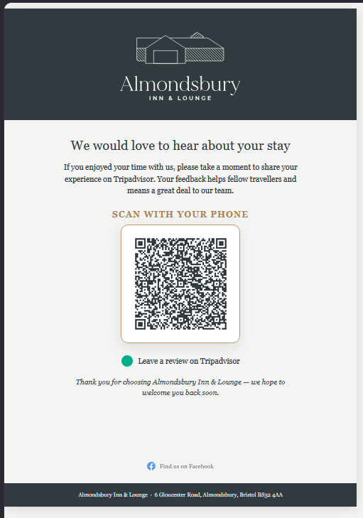 Almondsbury Inn Tripadvisor review sign