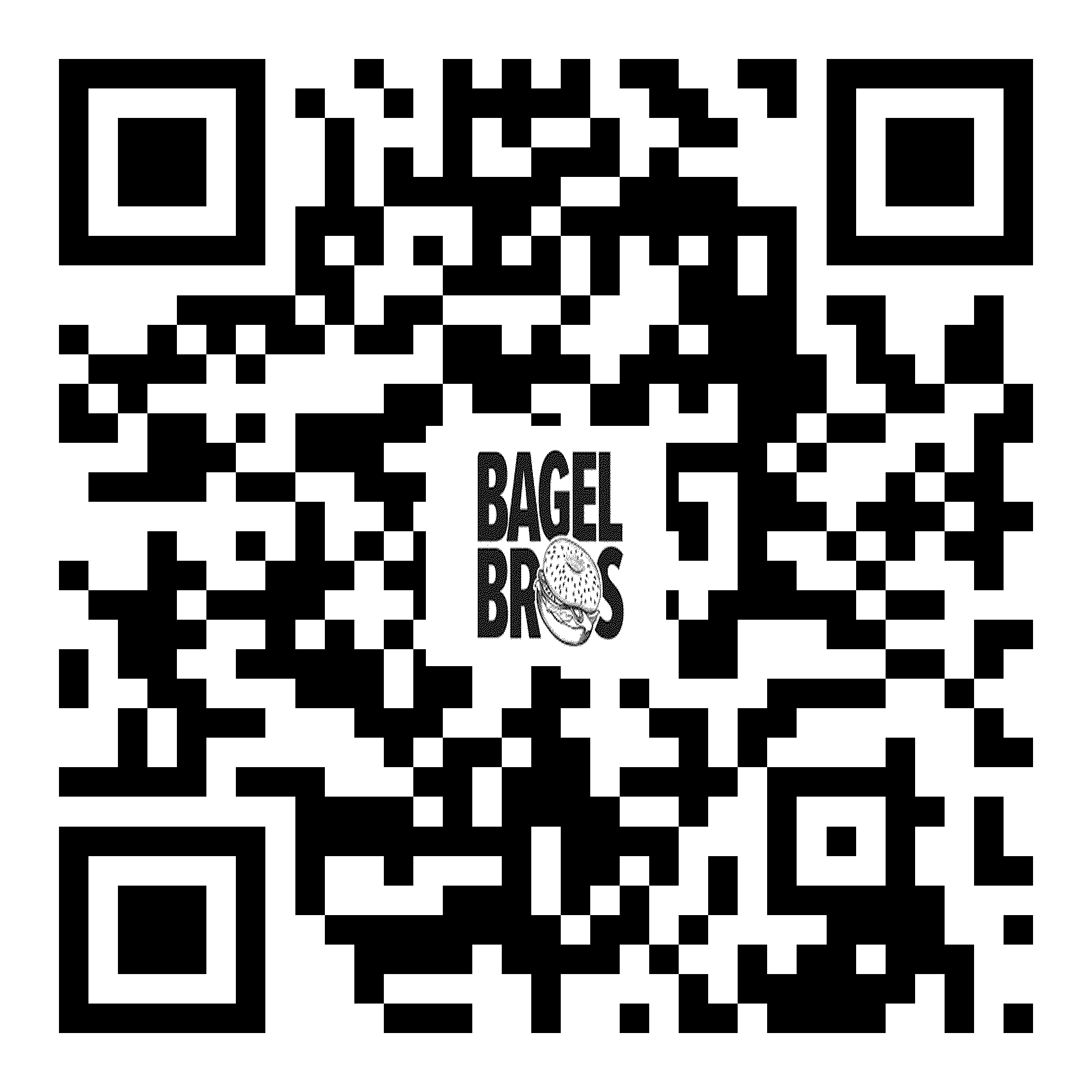 Bagel Bros table menu QR code